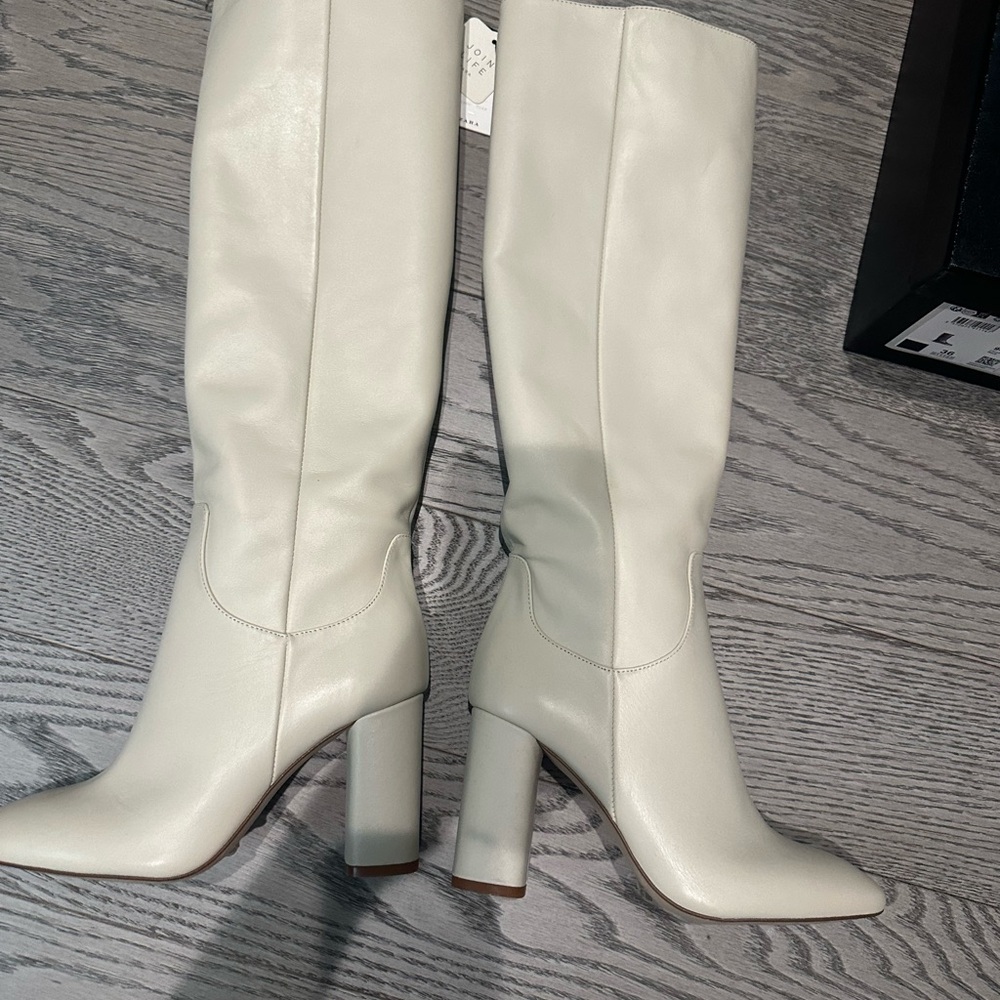 Zara Leather Cream Boots